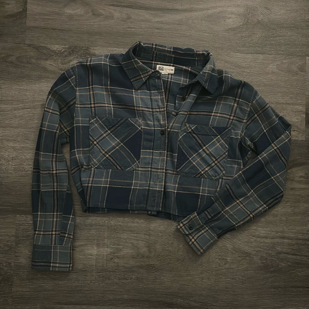 RSQ Cropped Checkered Shirt